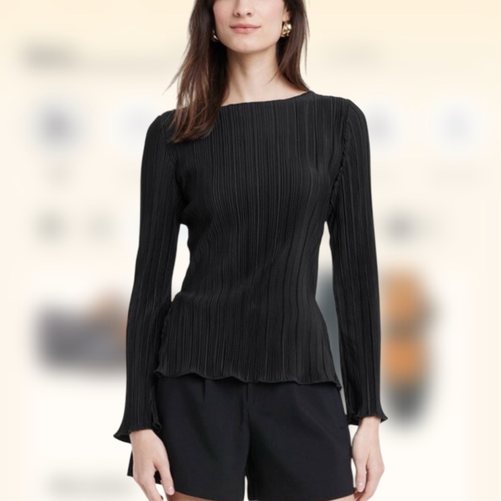 Black Plisse Top XL